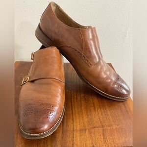 Cole Haan Warner Grand Monk Men's Sz 11.5M  Brown Leather Double Monk Dress Shoe